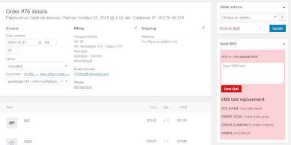 Woocommerce Twilio SMS notifications 07