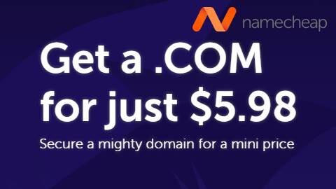 NameCheap - Get a .COM for just $5.98